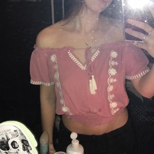 L.A. Hearts Bohemian Off The Shoulder Top